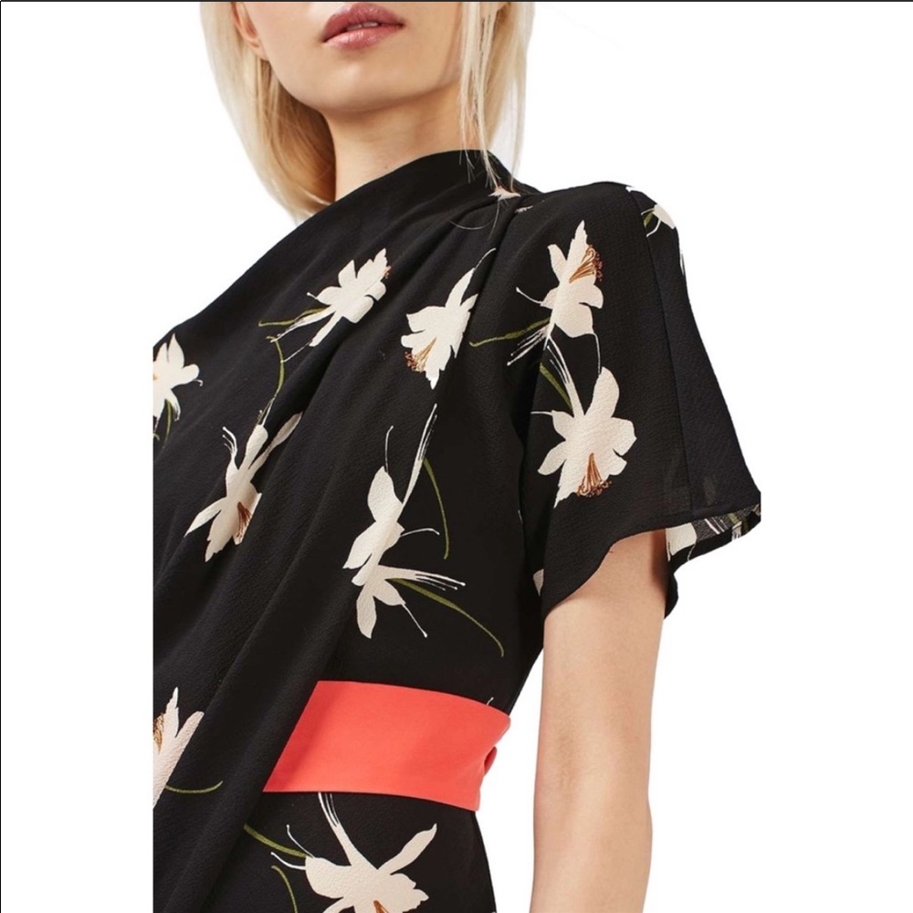 TOPSHOP Orchid Origami Drap Midi Dress Size 10 but altered fits a size 8